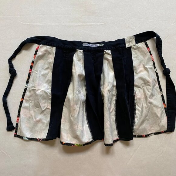 Denim Retro Party Hostess Cocktail Drink Apron Pleated Vintage Clothing - Picture 3 of 6